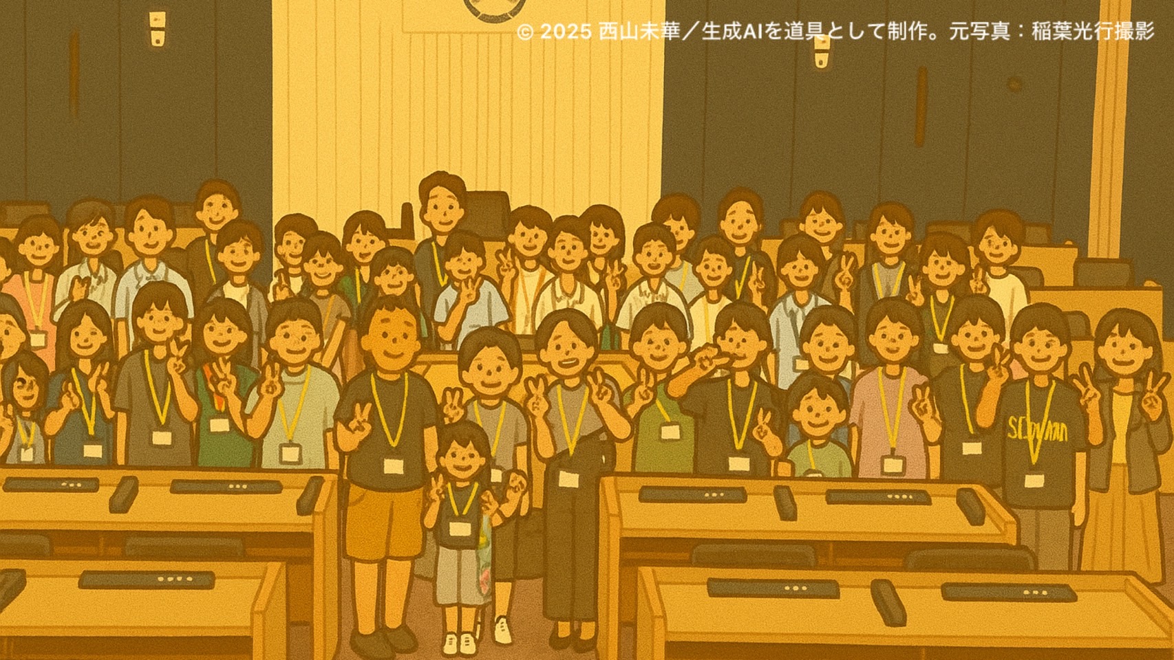 市議会議場の見学の様子